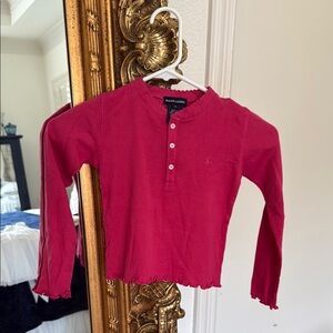 Ralph Lauren Pink Long Sleeve Tee Fitted Knit NWOT 100 cotton